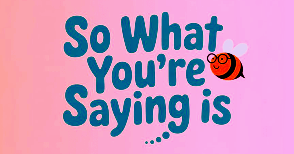 So What You’re Saying&nbsp;Is